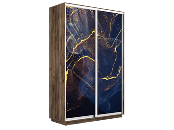 Шкаф-купе Экспресс Люкс 2-х дверный (Фото №1016 Абстракция золотая пыль)