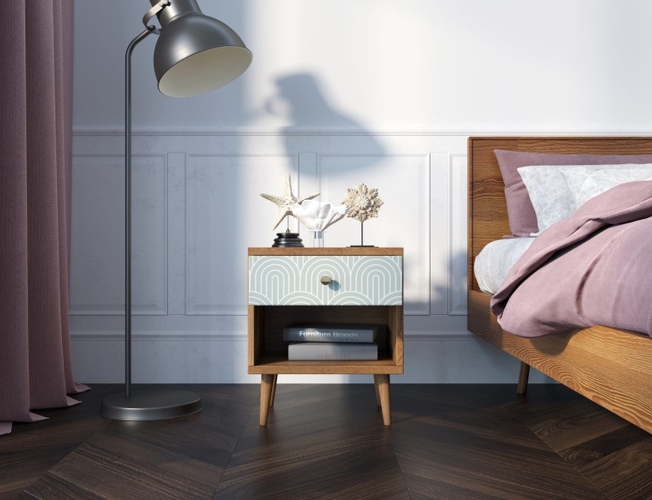 Тумбочка Berber с открытой полкой 34 принт (Арт BB33/Print_34)