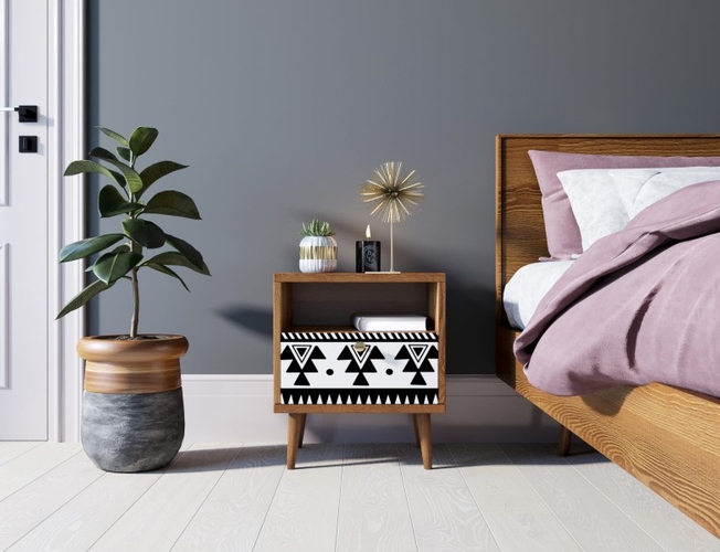 Тумбочка Berber с одним ящиком 19 принт (Арт BB06/Print_19)