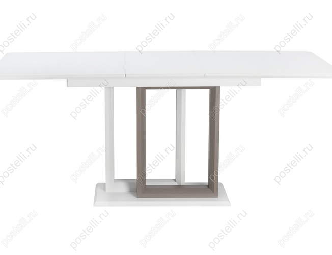 Стол на тумбе Санса 140 грей/белая шагрень/грей (Арт 462118)