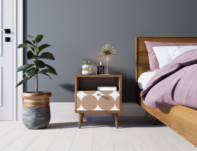 Тумбочка Berber с одним ящиком 17 принт (Арт BB06/Print_17)