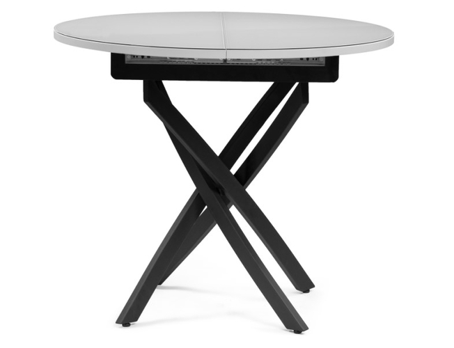 Стеклянный стол Лауриц раскладной черный/белый раскладной (Арт.504213)