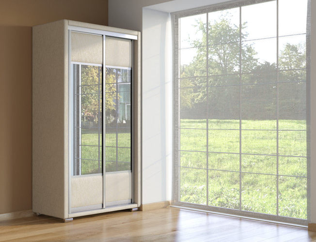 Шкаф-купе 2-х дверный Orma Soft LUX зеркальный Жемчуг