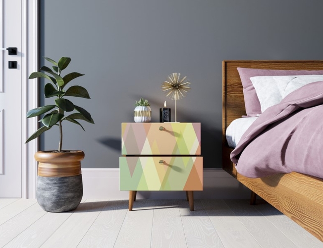 Тумбочка Berber с двумя ящиками 16 принт (Арт BB03/Print_16)