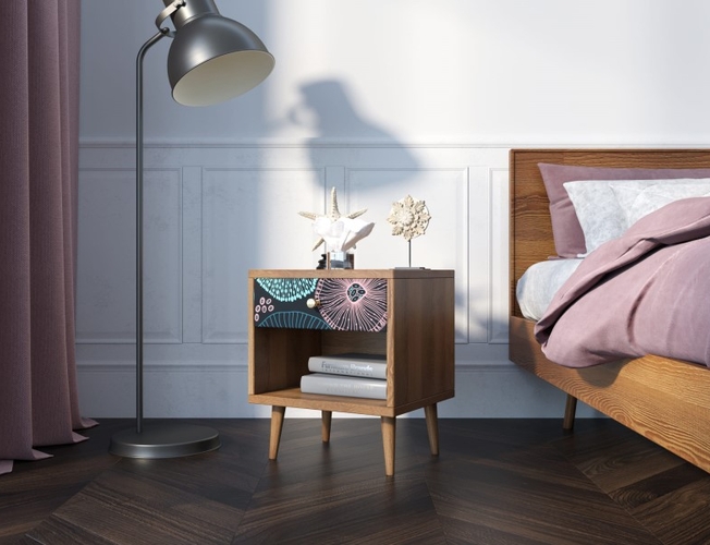 Тумбочка Berber с открытой полкой 32 принт (Арт BB33/Print_32)