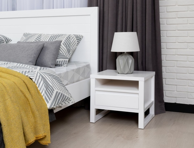 Тумба Canada с ящиком и полкой, Белая эмаль