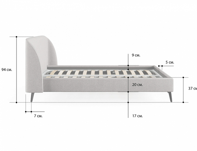 Кровать Rosa, Лофти серый