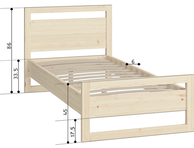 Односпальная кровать Kvebek