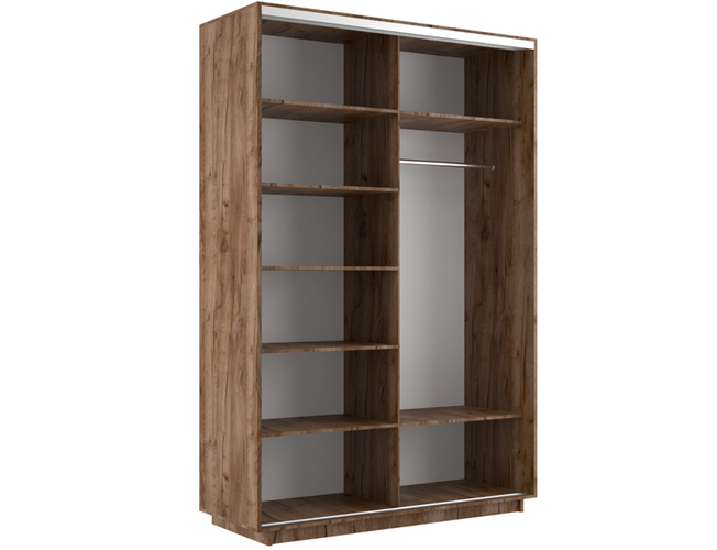 Шкаф-купе Экспресс Люкс 2-х дверный (Фото №1001 Абстракция серая), Дуб табачный